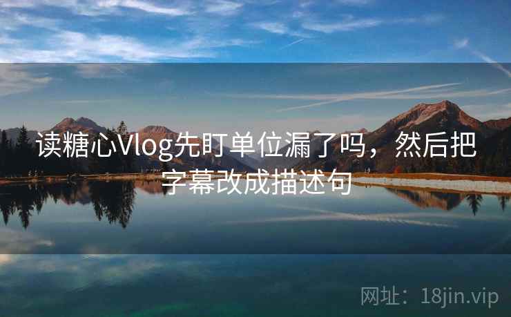读糖心Vlog先盯单位漏了吗，然后把字幕改成描述句